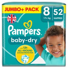 Pampers Baby Dry Nappy Pants Jumbo+ Pack Nappies Size 4, 9kg-15kg