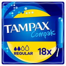 Tampax Compak Regular Applicator Tampons 18