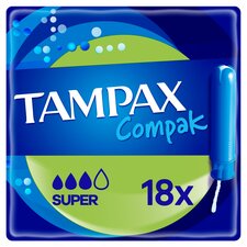 Tampax Compak Super Applicator Tampons 18