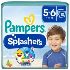 Pampers Splasher Baby Shark Size 5-6 Swim Nappies 10 Pack