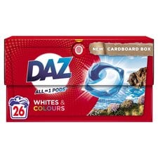 Daz All In One Washing Liquid Pods Whites & Colours 26 Washes 501.8G