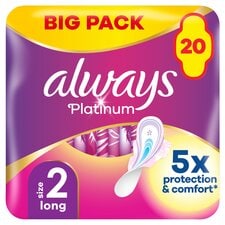 Always Platinum Size 2 Super Wings Sanitary Towels 20 Pack