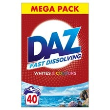 Daz Washing Powder Whites & Colours 40 Washes 2.6Kg