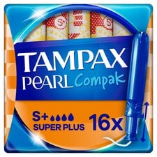 Tampax Pearl Compak Super Plus Applicator Tampons 16 Pack