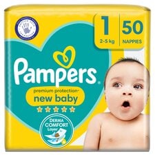 Pampers New Baby Size 1 50 Nappies Essential Pack