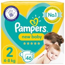 Pampers New Baby Size 2 46 Nappies Essential Pack