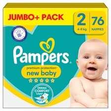 Pampers New Baby Size 2 76 Nappies Jumbo+ Pack