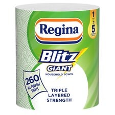 Regina Blitz Giant Kitchen Roll 260 All Purpose Sheets 1 Roll 