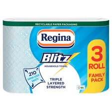 Regina Blitz Kitchen Roll 210 Supersized Sheets 3 Roll