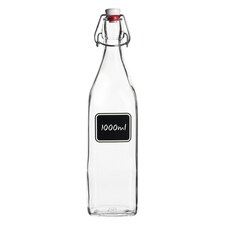 Bormioli Rocco Lavagna Glass Swing Bottle with Label - 1 Litre