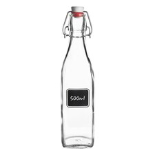 Bormioli Rocco Lavagna Glass Swing Bottle with Label - 500ml