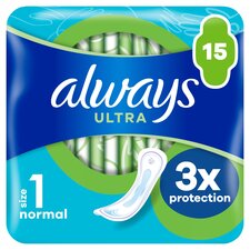 Always Ultra Normal Size 1 Sanitary Towels 15 Pack