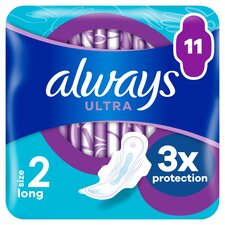 Always Ultra Size 2 Long With Wings Sanitary Towels 11 Pack