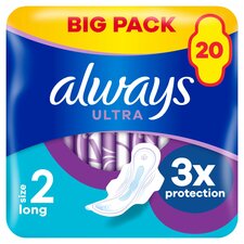 Always Ultra Sanitary Towels Long With Wings Size 2 X20