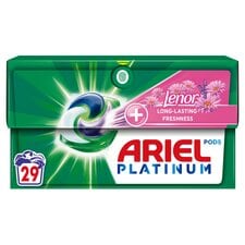 Ariel Platinum Washing Liquid Pods with Lenor 29 Washes 565.5G