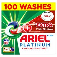 Ariel Platinum Washing Liquid Pods Extra Stain Removal 100 Washes 2320G