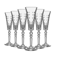 RCR Crystal 6 Piece Marilyn Champagne Flutes Set - 169ml