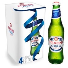 Peroni Nastro Azzurro Beer Lager Bottles 4x330ml