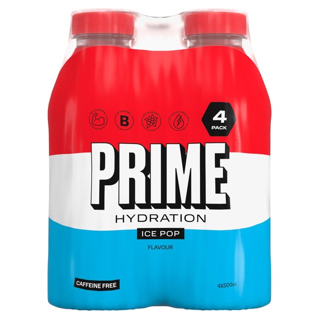 Prime Hydration Drink Ice Pop 4 x 500ml