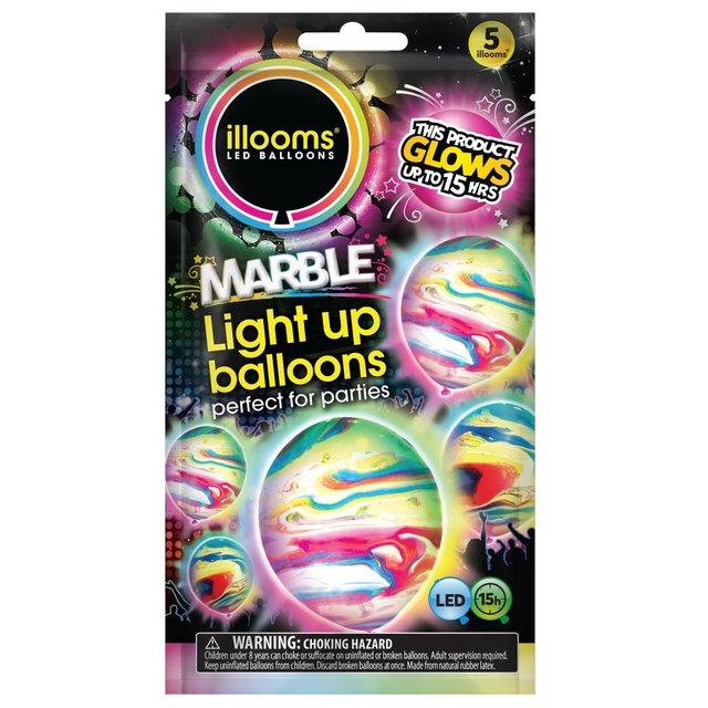 Illooms Marble Light Up Balloons  5 per pack