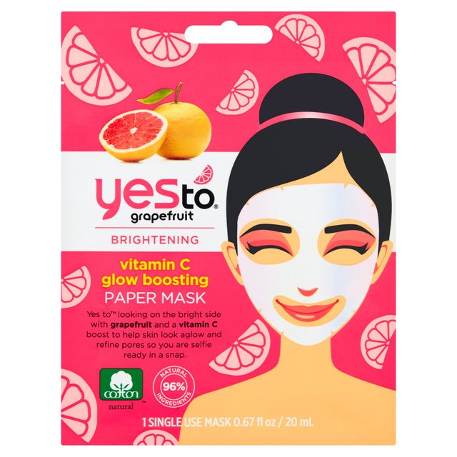 Yes To Grapefruit Vitamin C Glow Boosting Paper Mask 20ml