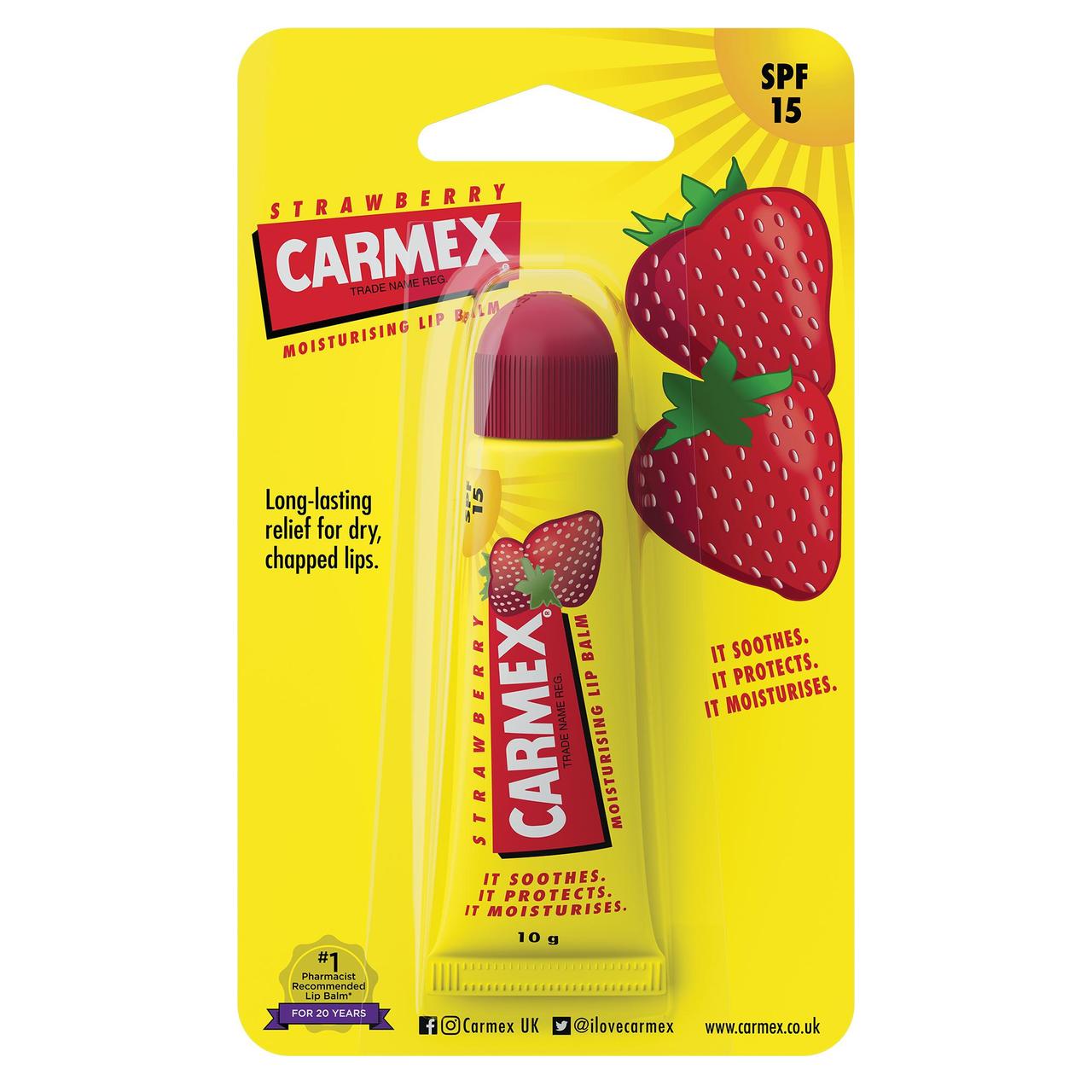 Carmex Strawberry Lip Balm Tube SPF15