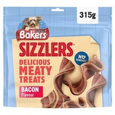 Bakers Sizzlers Dog Meaty Treats Bacon Flavour 315g