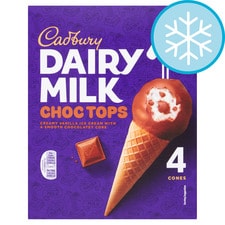 Cadbury Chocolate Top Ice Cream Cones 4 X 100Ml