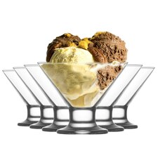 LAV Crema Ice Cream Bowls - 11cm - Clear - Pack of 6