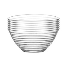 LAV Derin Glass Serving Bowls - 12cm - Clear - Pack of 6