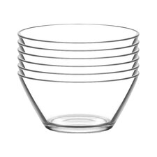 LAV Vega Glass Serving Bowls - 10.5cm - Clear - Pack of 6