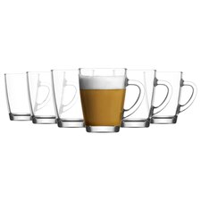 LAV Vega Glass Coffee Mugs - 300ml - Clear - Pack of 6