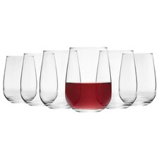 LAV Gaia Extra Large Stemless Wine Glasses - 590ml - Clear - Pack of 6