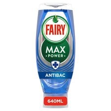 Fairy Washing Up Liquid Max Power Antibacterial 640Ml