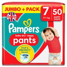 Pampers Baby Dry Nappy Pants Size 7 Jumbo+ 50 Pack