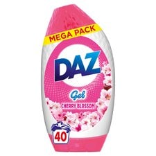 Daz Washing Liquid Gel Whites & Colours Cherry Blossom 40 washes 1400ml