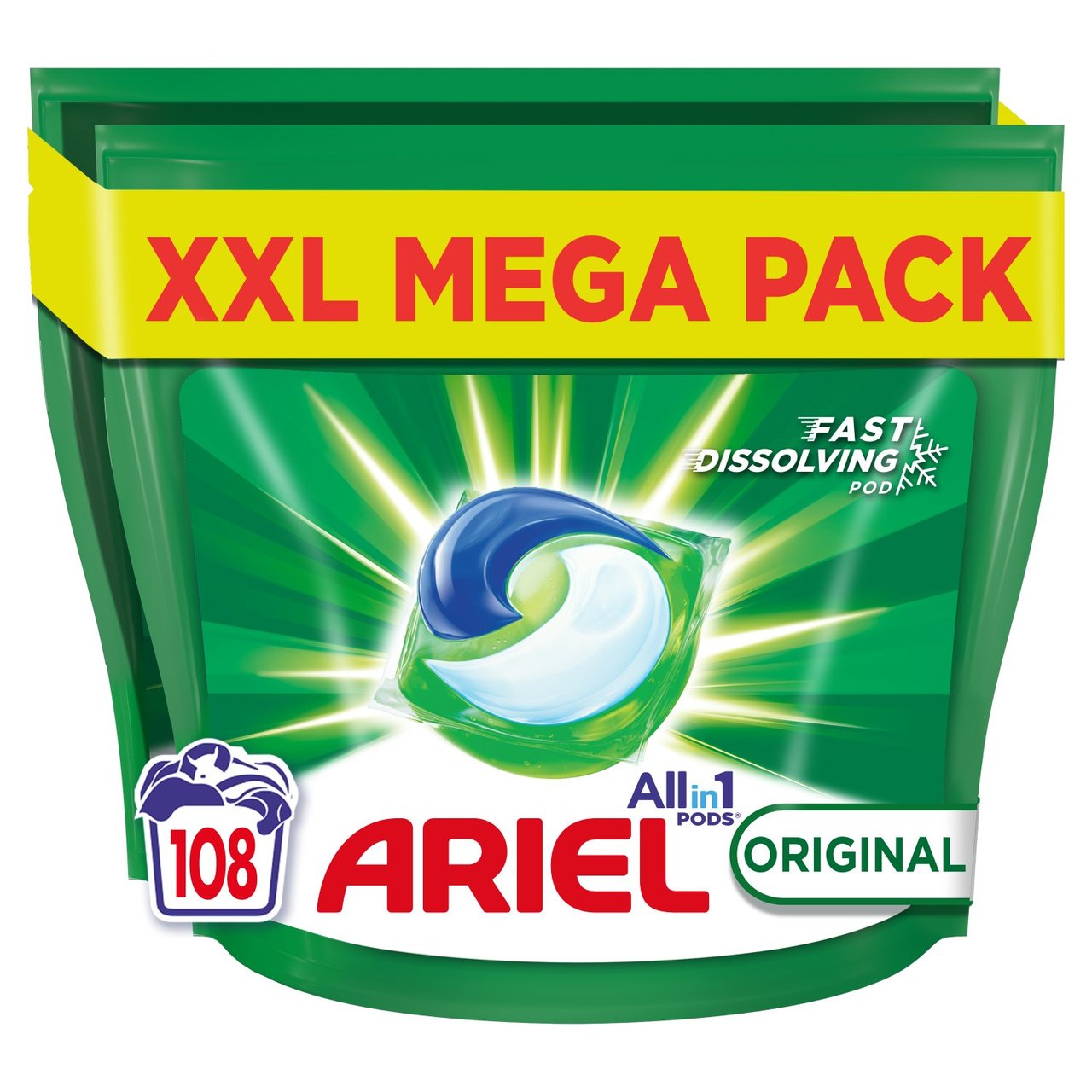 Ariel Original All-In-1 Pods Washing Liquid Capsules 108 Washes