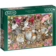 Falcon De Luxe 1000 Piece Floral Cats