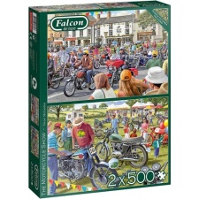 Falcon De Luxe The Motorcycle Show 2 x 500 Piece Jigsaw Puzzle