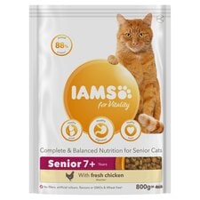 Iams Cat Food Senior With Chicken 800G