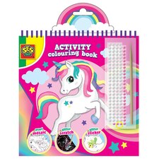 SES Creative 3 in 1 Glitter Activity Colouring Book