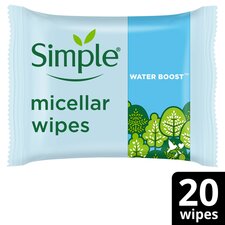 Simple Sensitive Skin Micellar Wipes 20 Pack