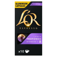 L’or. Espresso Lungo Profondo Coffee Capsules x10 Intensity 8 52g