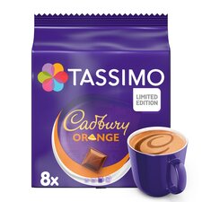 Tassimo Cadbury Hot Chocolate Orange Pods 8 Pack 240G