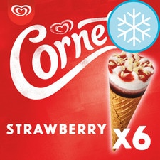 Cornetto Strawberry Ice Cream Cones 6x90ml