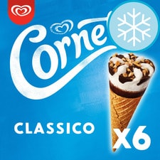 Cornetto Classico Chocolate Vanilla Ice Cream Cones 6x90ml