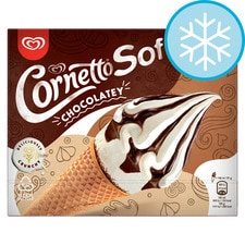 Cornetto Soft Chocolate And Vanilla Cones 4X140ml