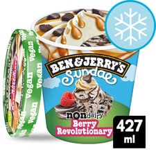 Ben & Jerry's Sundae Berry Revolutionary Non Dairy Vegan Ice Cream Tub 427ml