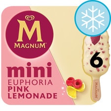 Magnum Mini Euphoria White Chocolate & Pink Lemonade Ice Cream Sticks 6x55ml