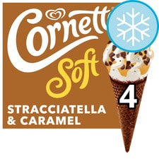 Cornetto Soft Caramel Stracciatella Ice Cream Cones 4x140ml